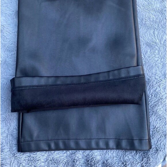 Asos Design Curve black stretch Faux leather look flare pants Matrix Goth Sz 16 - Picture 11 of 16